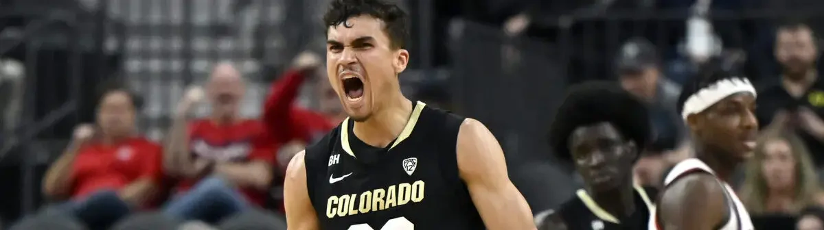 NIT Tournament Games Today. Tristan da Silva #23 of the Colorado Buffaloes reacts after a basket in the first half of a semifinal game against the Washington State Cougars during the the Pac-12 Conference basketball tournament at T-Mobile Arena on March 15, 2024 in Las Vegas, Nevada.